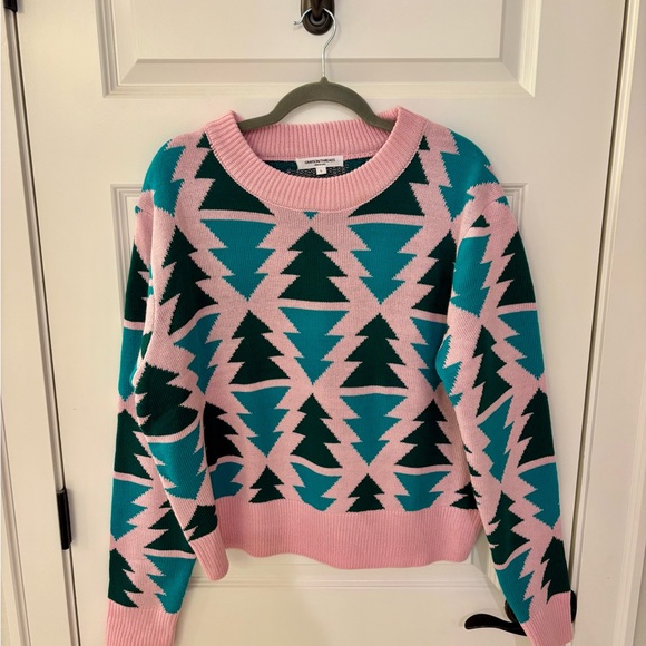 Grayson Threads Pink & Green Christmas Tree Knit Sweater NWT Size Large - Picture 2 of 5